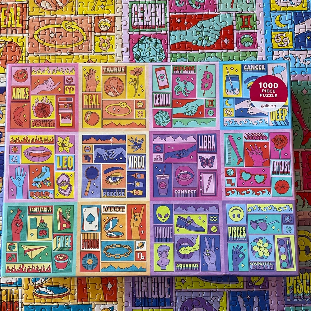 Galison Zodiac Signs 1000 Piece Puzzle - Multicolor